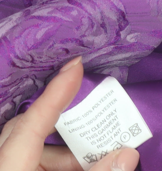 Libra Women’s Purple Floral Ruched Beaded Bodycon Dress Size 10