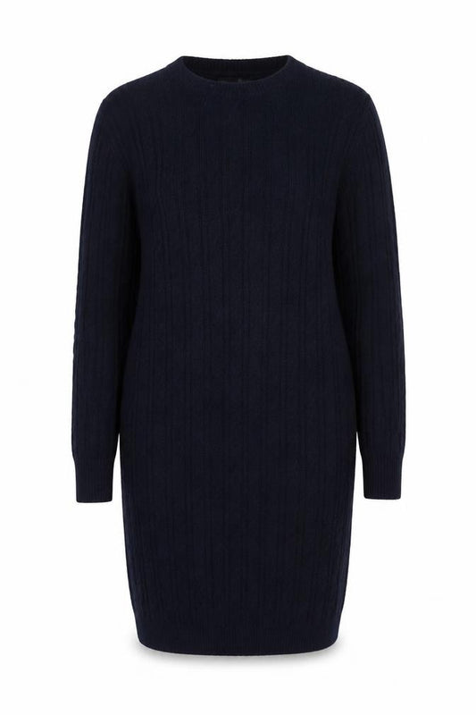 Laura Ashley Women's Black Wool Knit Jumper Dress Size 12