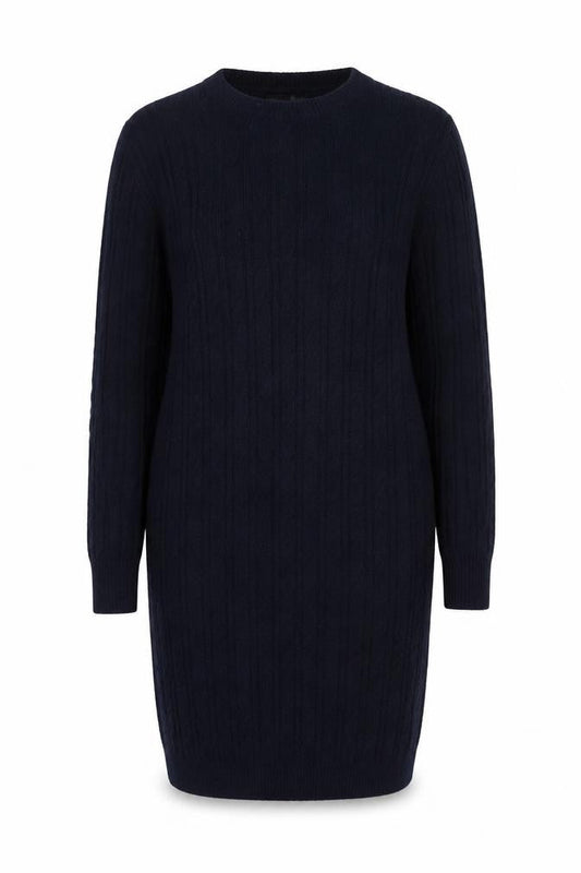 Laura Ashley Women's Black Wool Knit Jumper Dress Size 12