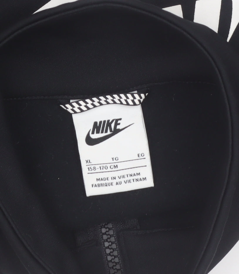 Nike Boys Black XL Track Jacket Full Zip Fleece Activewear Top