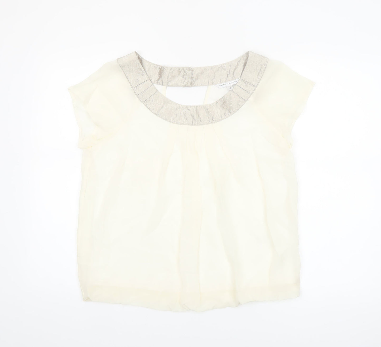 Marks and Spencer Women Ivory Short Sleeve Blouse Size 10