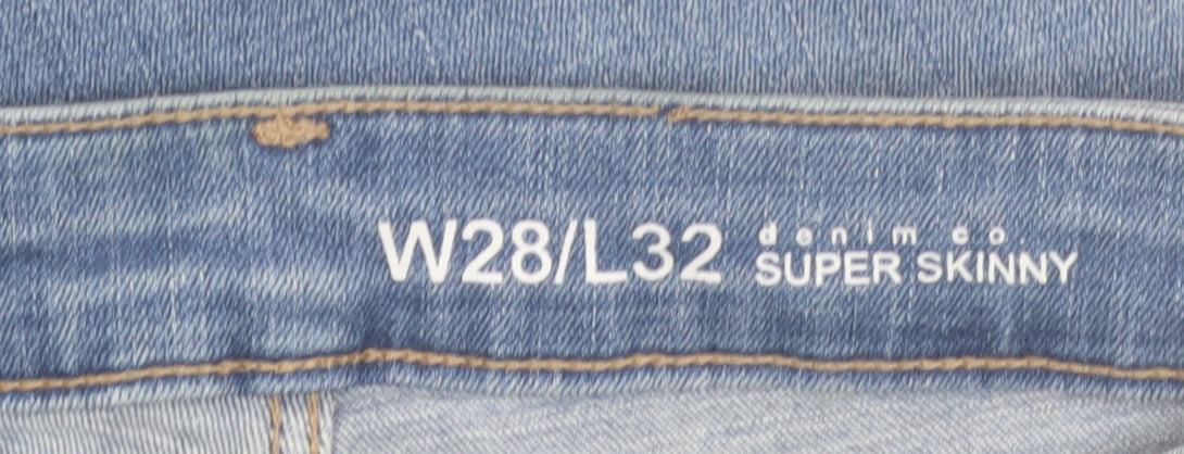 Denim Co Men's Blue Super Skinny Distressed Jeans W28 L32