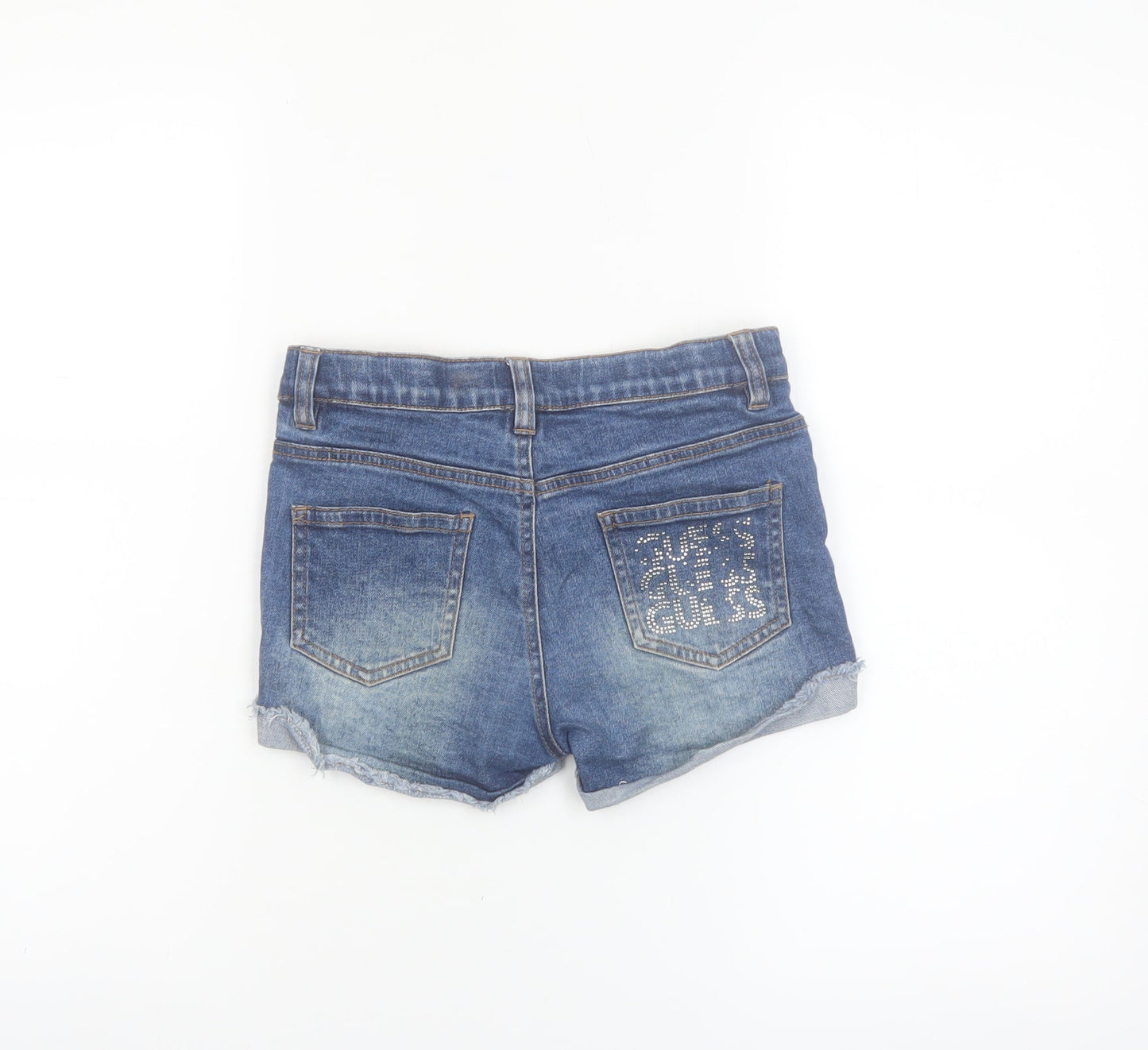 GUESS Kids Girls Blue Denim Cut-Off Shorts Age 10 Years Distressed Style