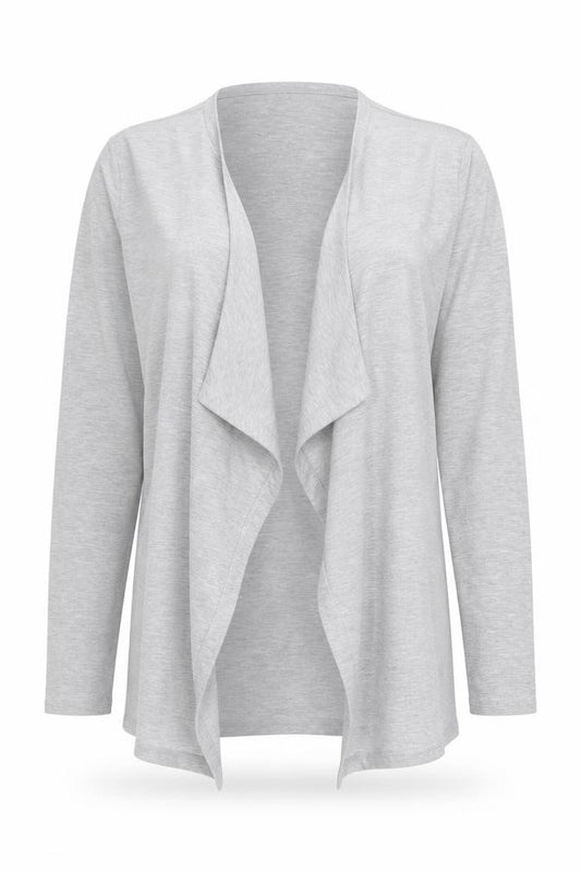 Lipsy Women Grey Open Front Mid-Length Jersey Coatigan UK 14