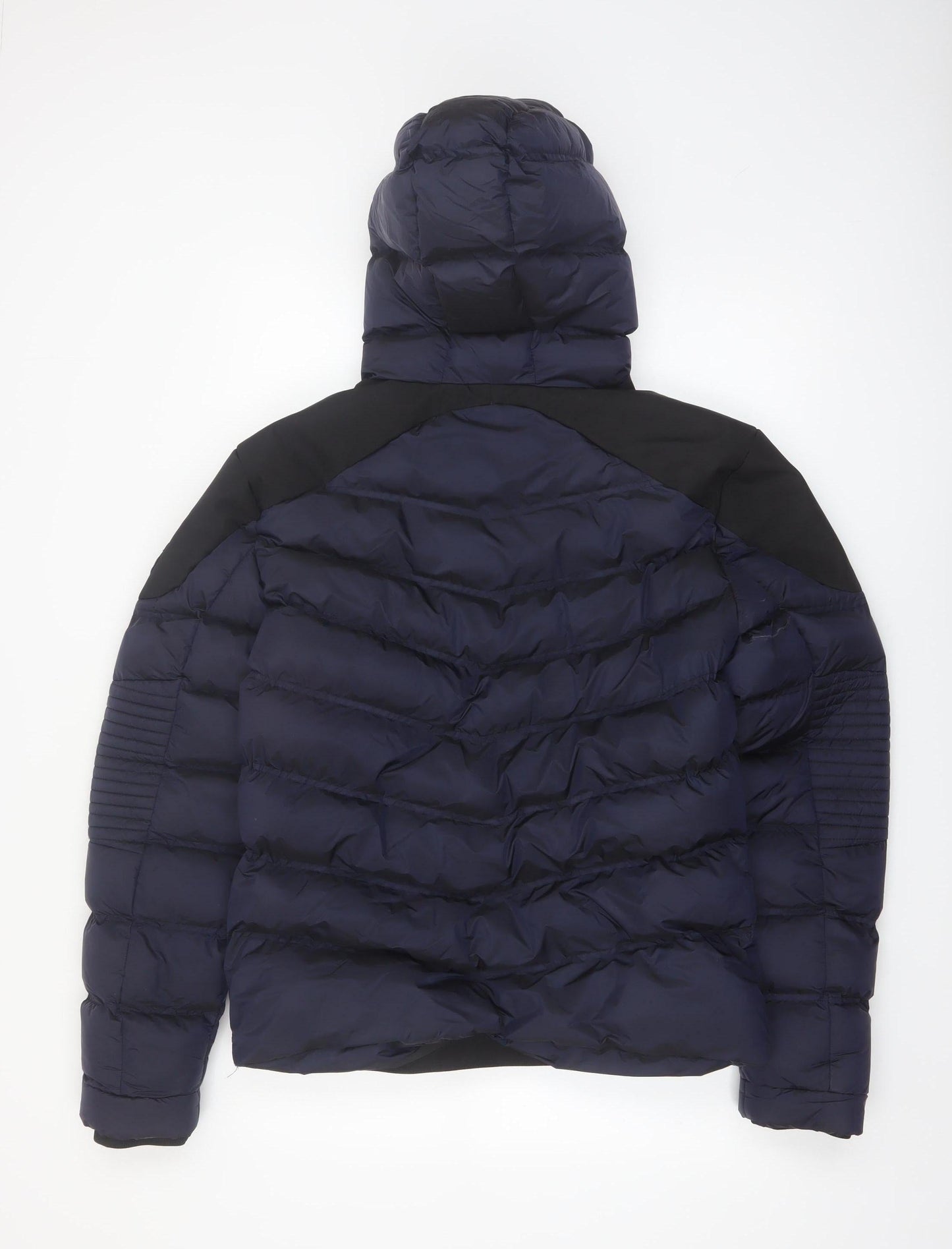 883 Police Men's Blue Hooded Puffer Jacket Size M Water Resistant
