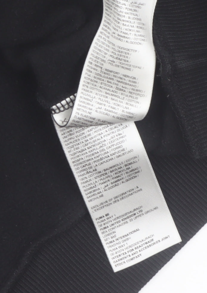 Puma Men's Black Pullover Hoodie Hoodie M Regular Fit Logo Sportswear