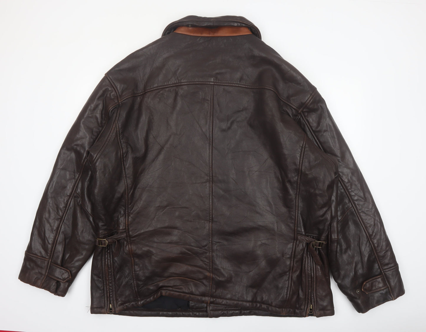 Timberland Men’s Brown Leather Waterproof Jacket XL Outdoor Workwear
