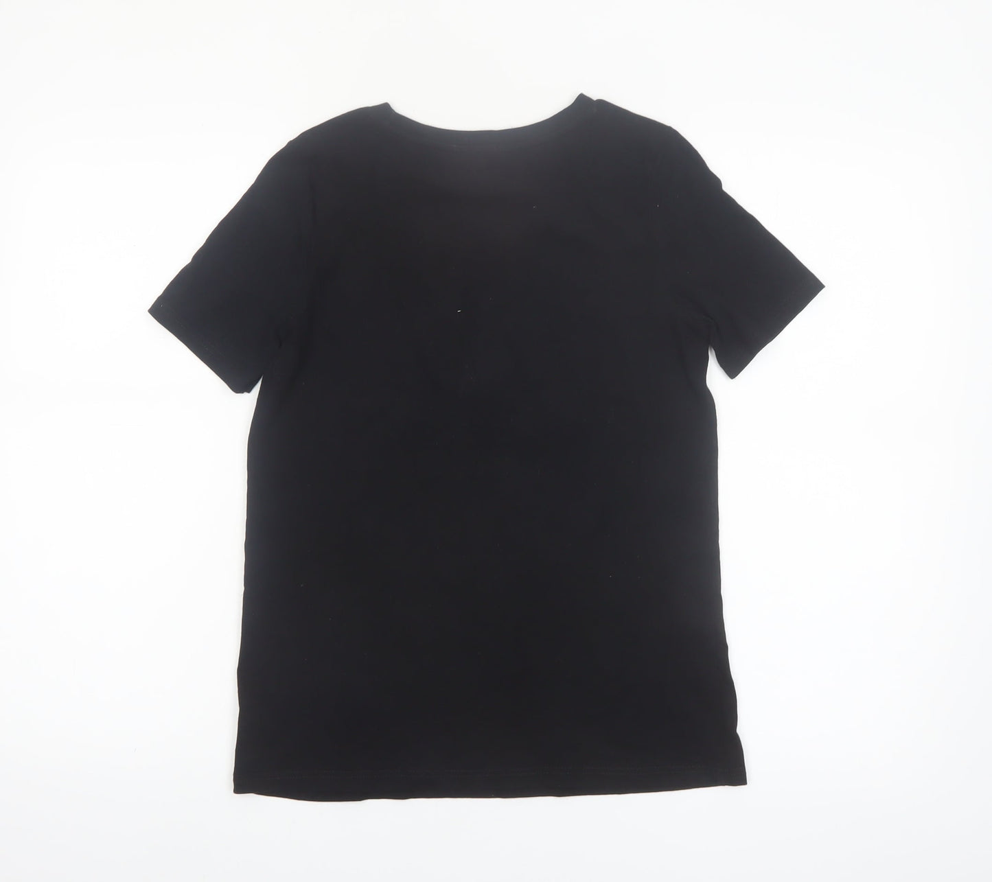 River Island Womens Black Feel Good Heart Graphic Cotton T-Shirt Size S