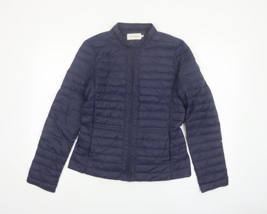 Paraphrase Women's Blue Quilted Down Puffer Jacket Size 12 M