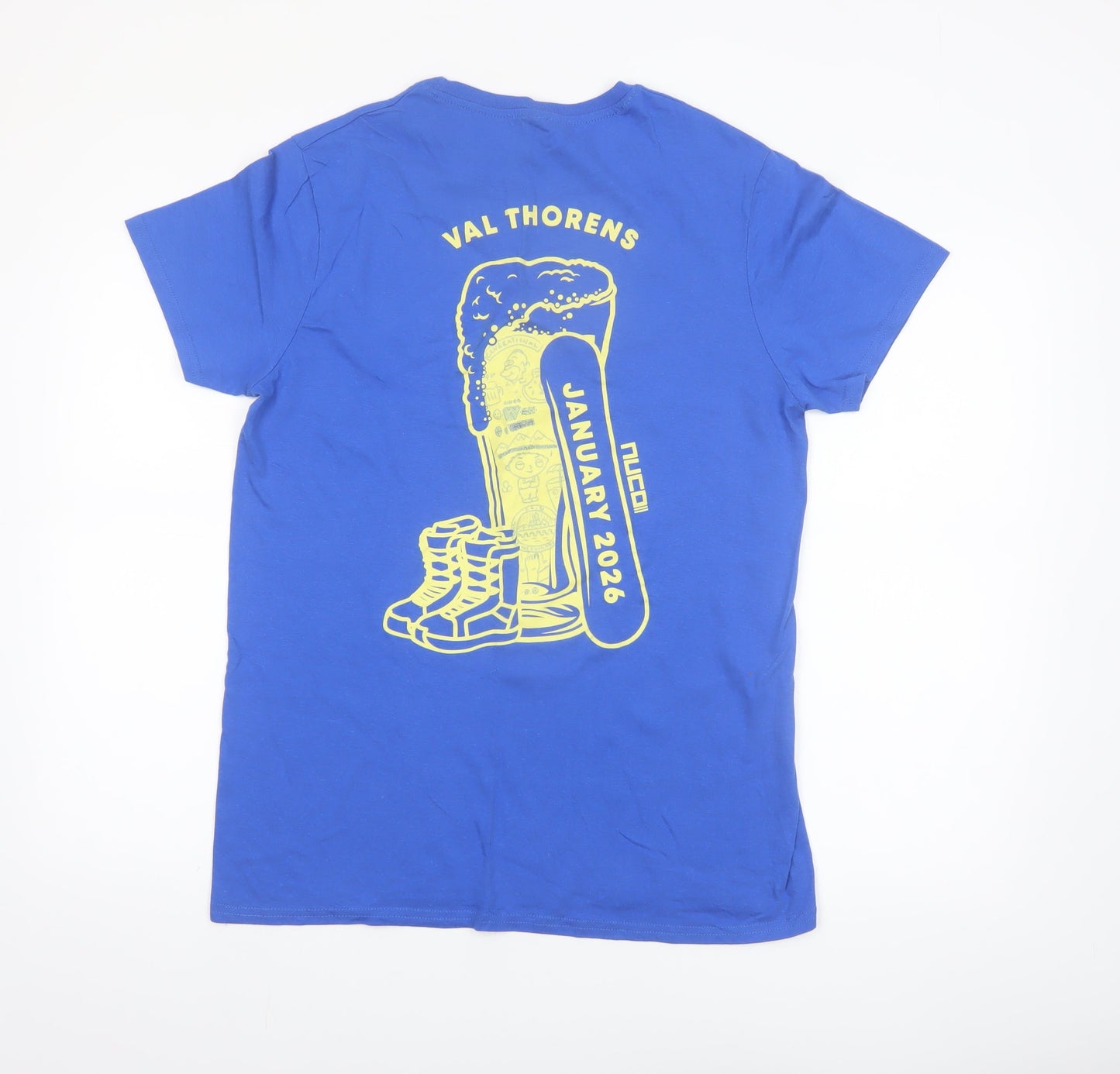 SOL'S Mens Blue Graphic Ski Holiday T-Shirt Size L