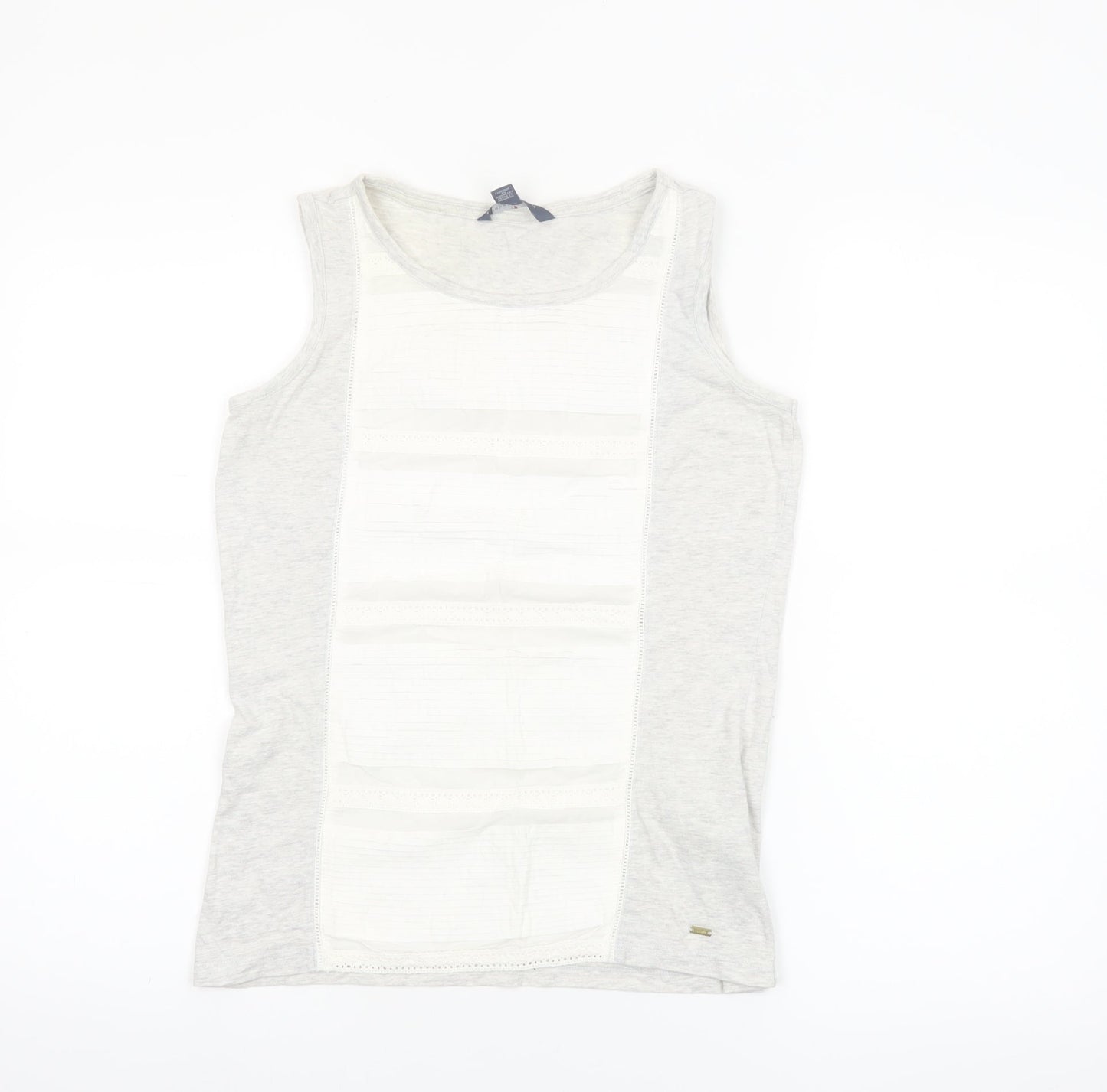 Tommy Hilfiger Women's Grey Cotton Sleeveless Tank Top XS