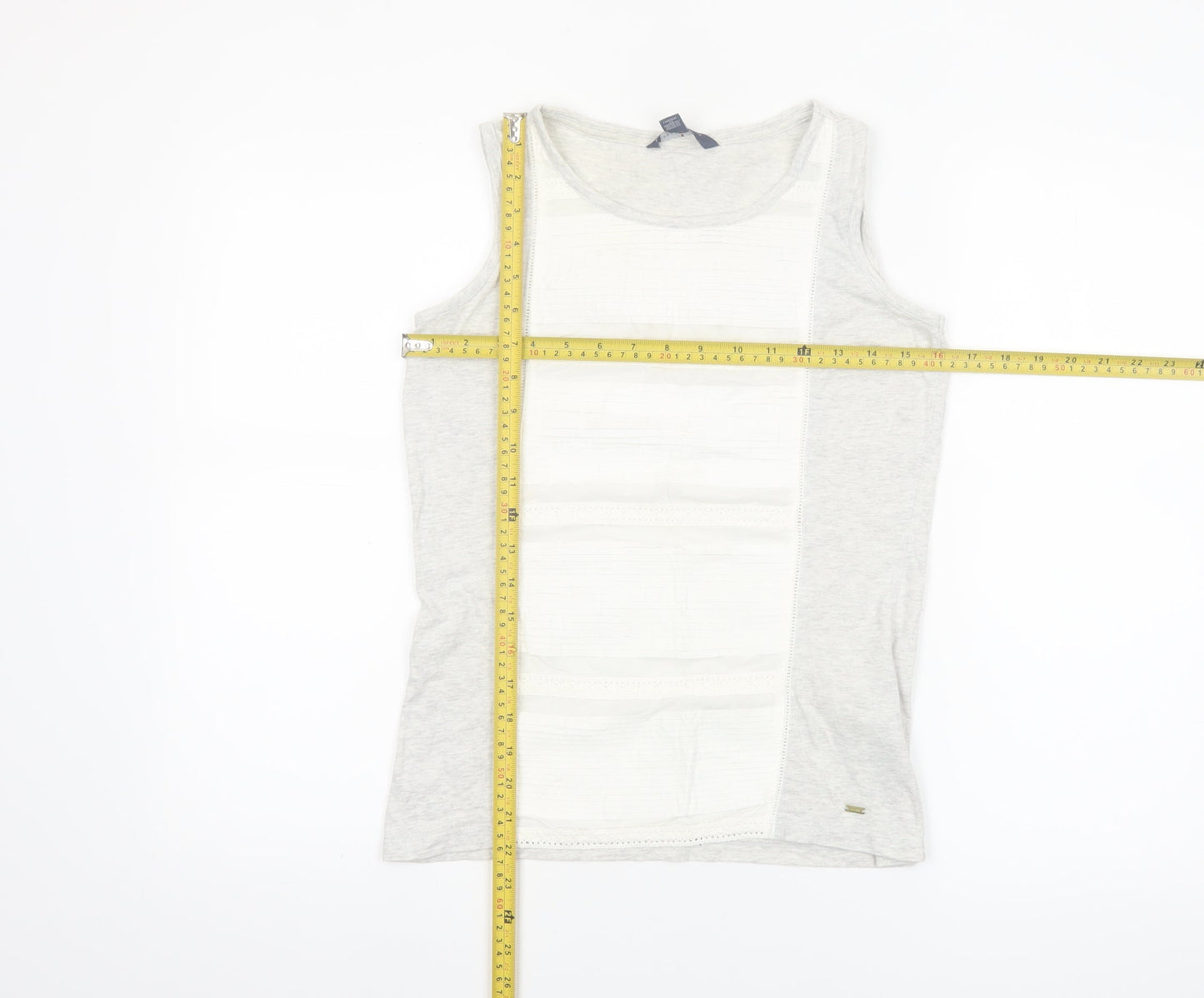 Tommy Hilfiger Women's Grey Cotton Sleeveless Tank Top XS