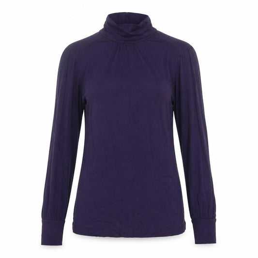 Oasis Women's Purple Roll Neck Long Sleeve Blouse Size 8