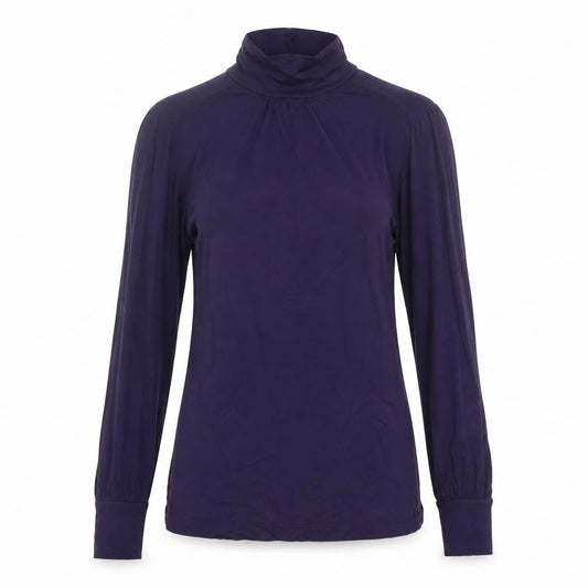 Oasis Women's Purple Roll Neck Long Sleeve Blouse Size 8