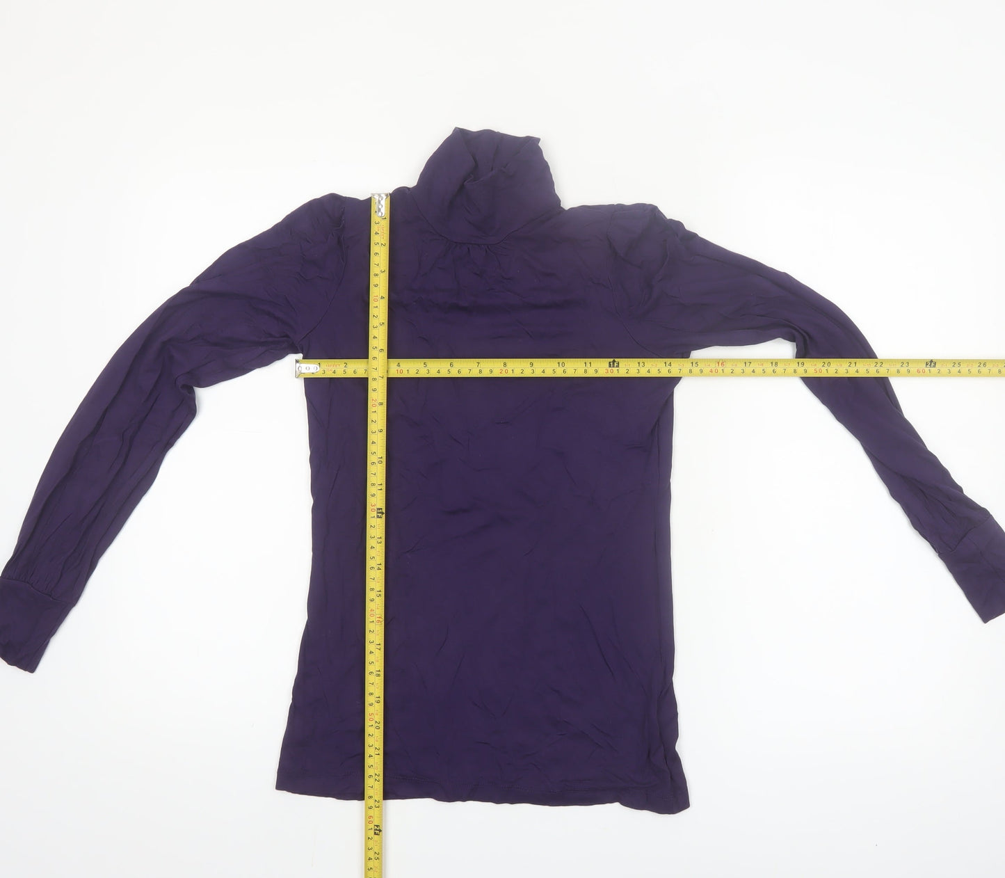 Oasis Women's Purple Roll Neck Long Sleeve Blouse Size 8