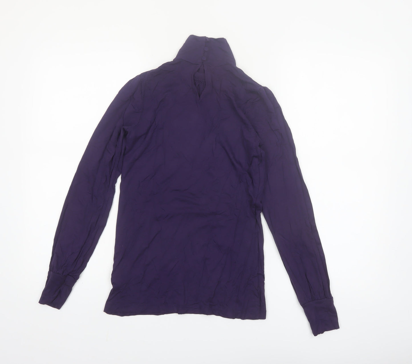 Oasis Women's Purple Roll Neck Long Sleeve Blouse Size 8