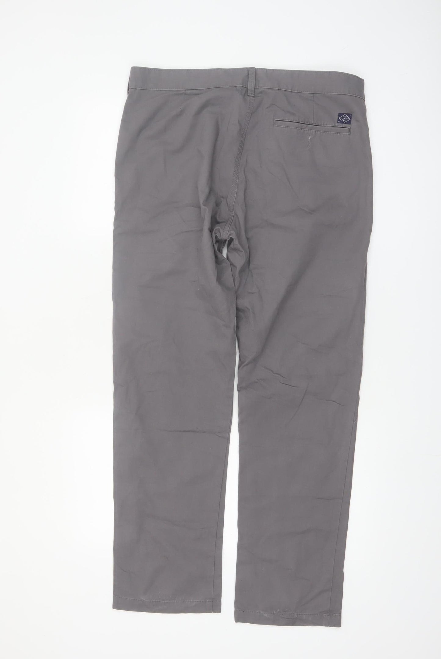 Marks and Spencer Men's Grey Straight Chino Trousers 34W 31L