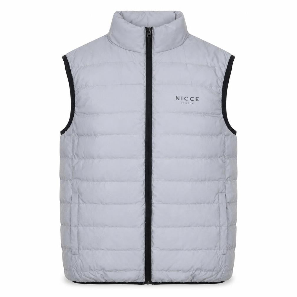 NICCE London Men's Grey Puffer Waistcoat Vest Size L Regular Fit