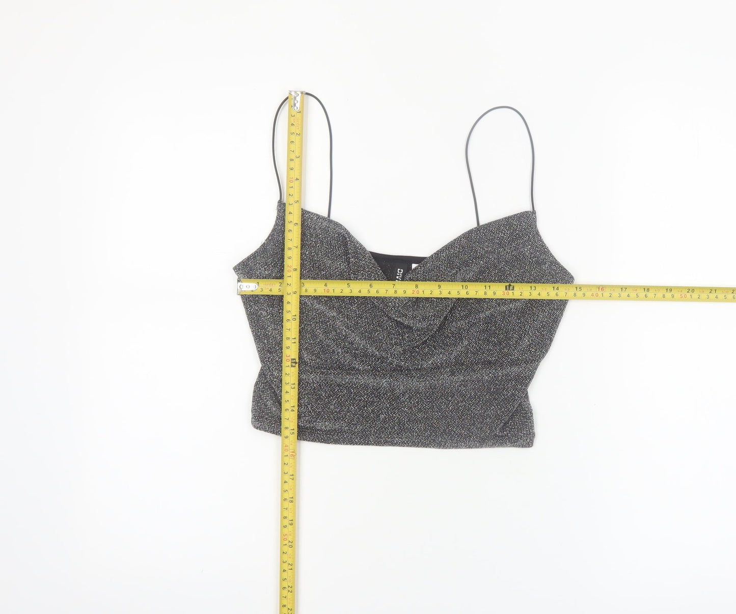 H&M Divided Women’s Silver Cowl Neck Glitter Camisole Top Size 8