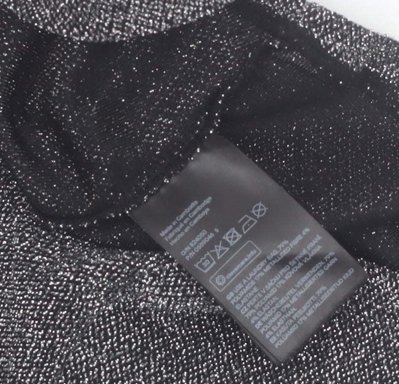 H&M Divided Women’s Silver Cowl Neck Glitter Camisole Top Size 8