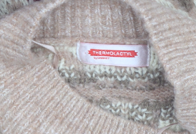 Thermolactyl by Damart Women Beige Size 12 Knit Jumper Dress