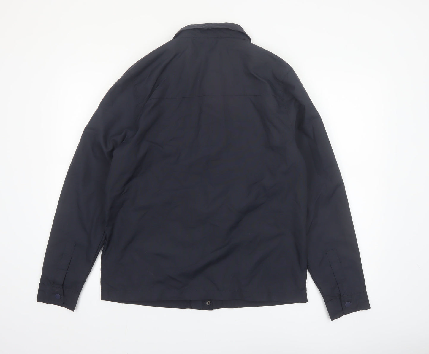 French Connection Men's Blue Polyamide Jacket Size M Casual Mid-Length
