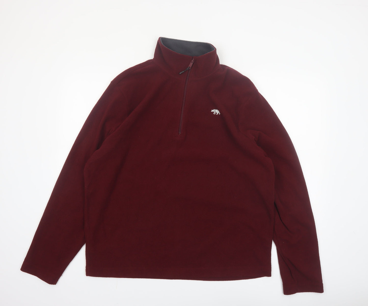 Ridge & Co Mens Red Fleece 1/4 Zip Pullover Sweatshirt XL