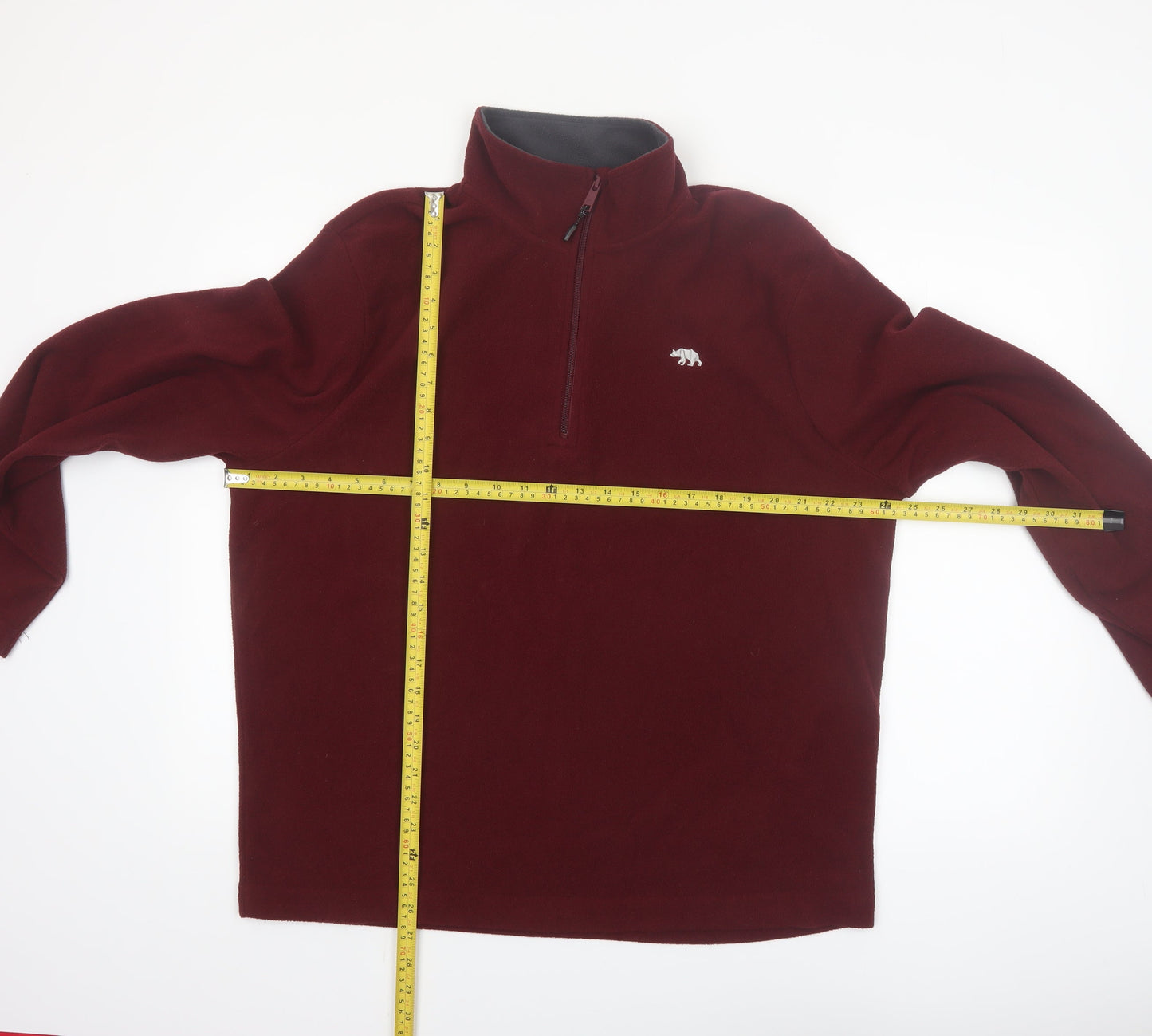 Ridge & Co Mens Red Fleece 1/4 Zip Pullover Sweatshirt XL