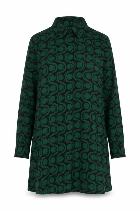 New Look Women’s Green Geometric Collared Shirt Dress UK 12