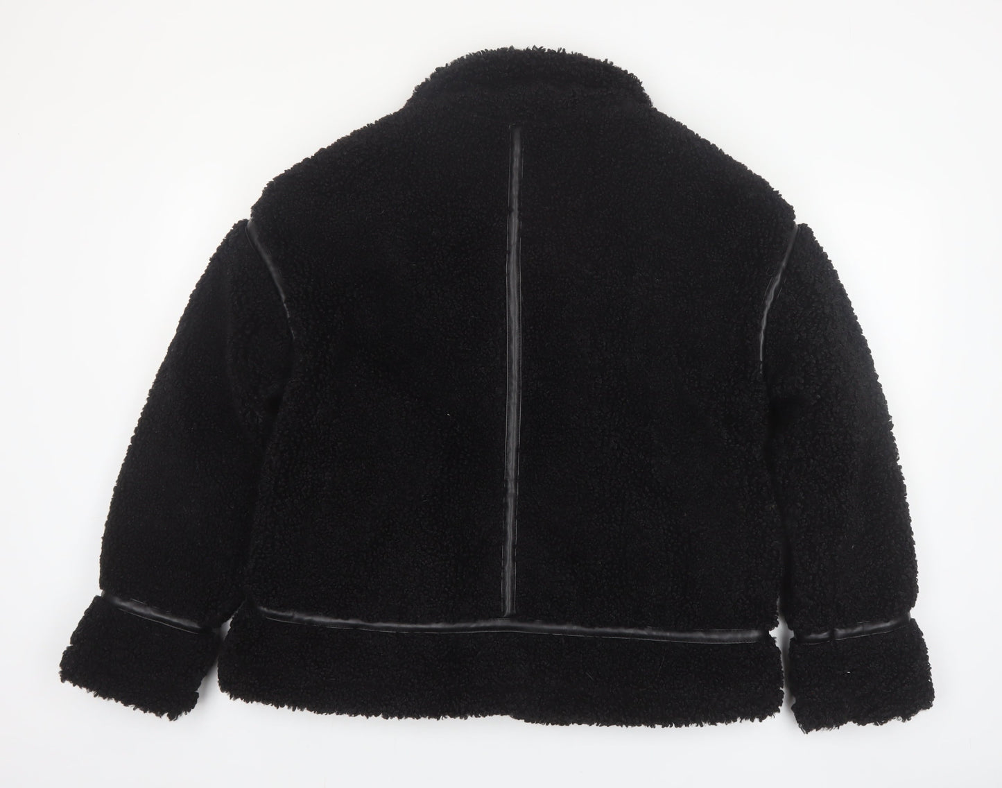 Papaya Women’s Black Faux Shearling Bomber Jacket Size 12