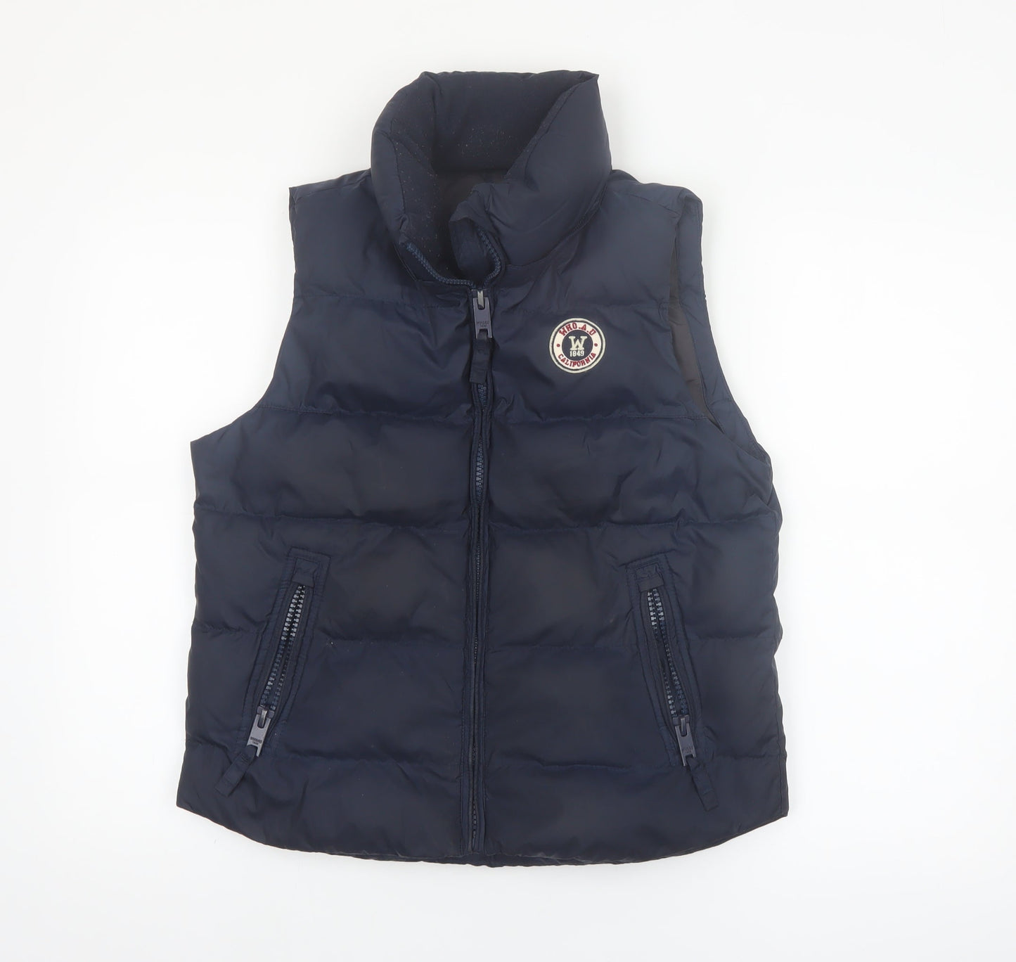 WHO.A.U Women Blue Puffer Waistcoat Size 14 Varsity Style