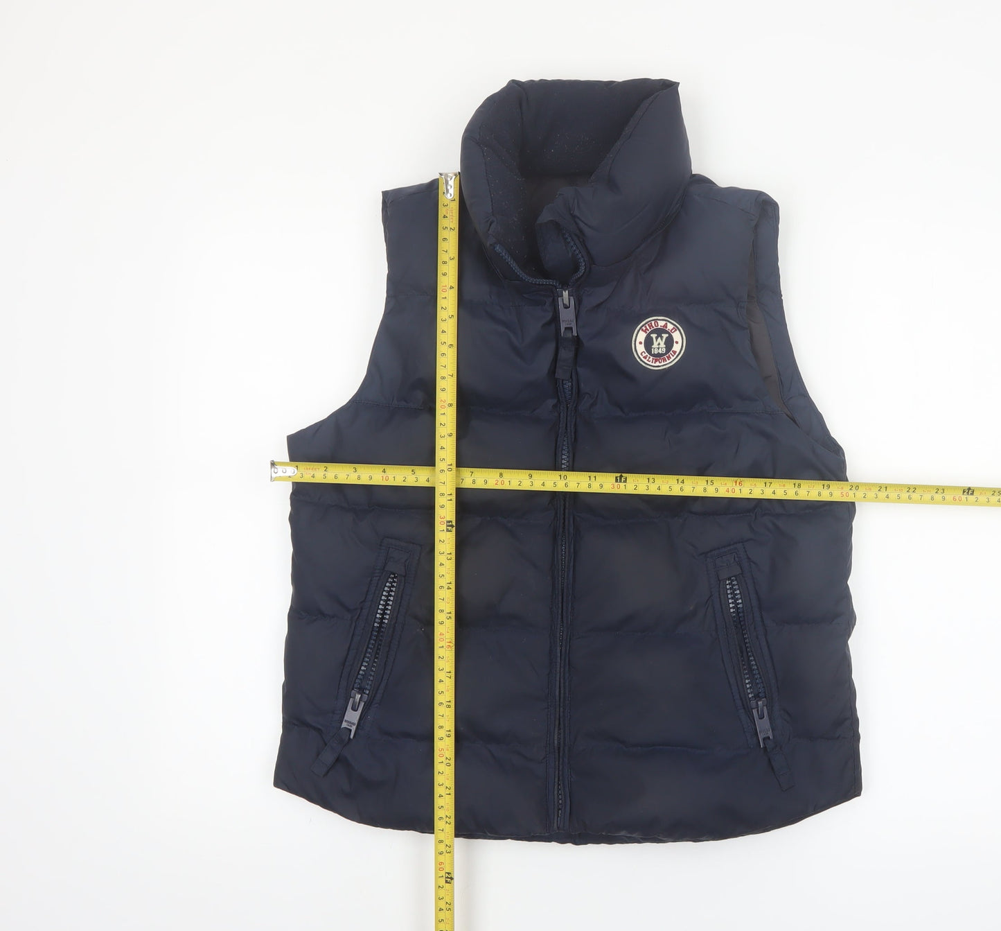 WHO.A.U Women Blue Puffer Waistcoat Size 14 Varsity Style