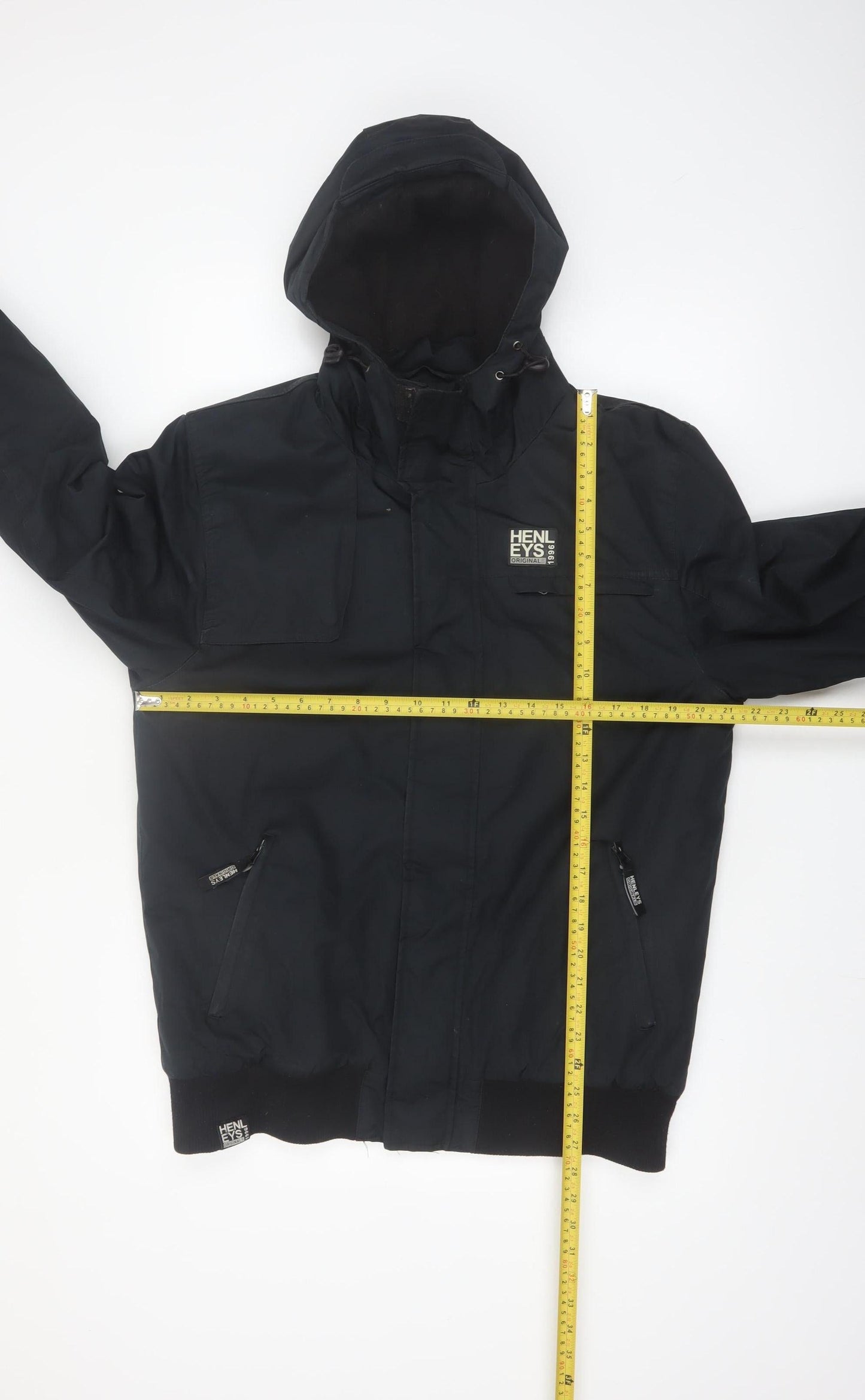 Henleys Womens Black Hooded Parka Jacket M Regular Winter Lined