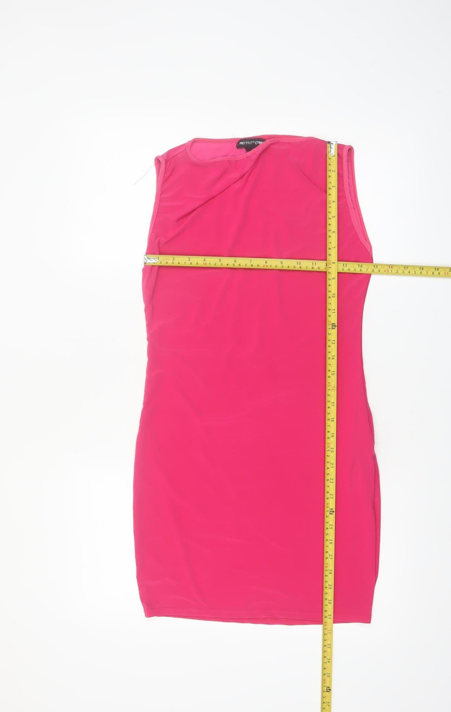 PrettyLittleThing Women Pink Bodycon Sleeveless Short Dress UK10