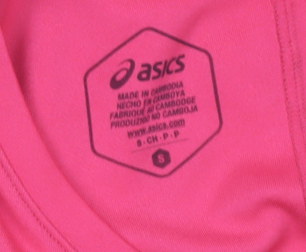 ASICS Womens Pink Short Sleeve Running T-Shirt Size S