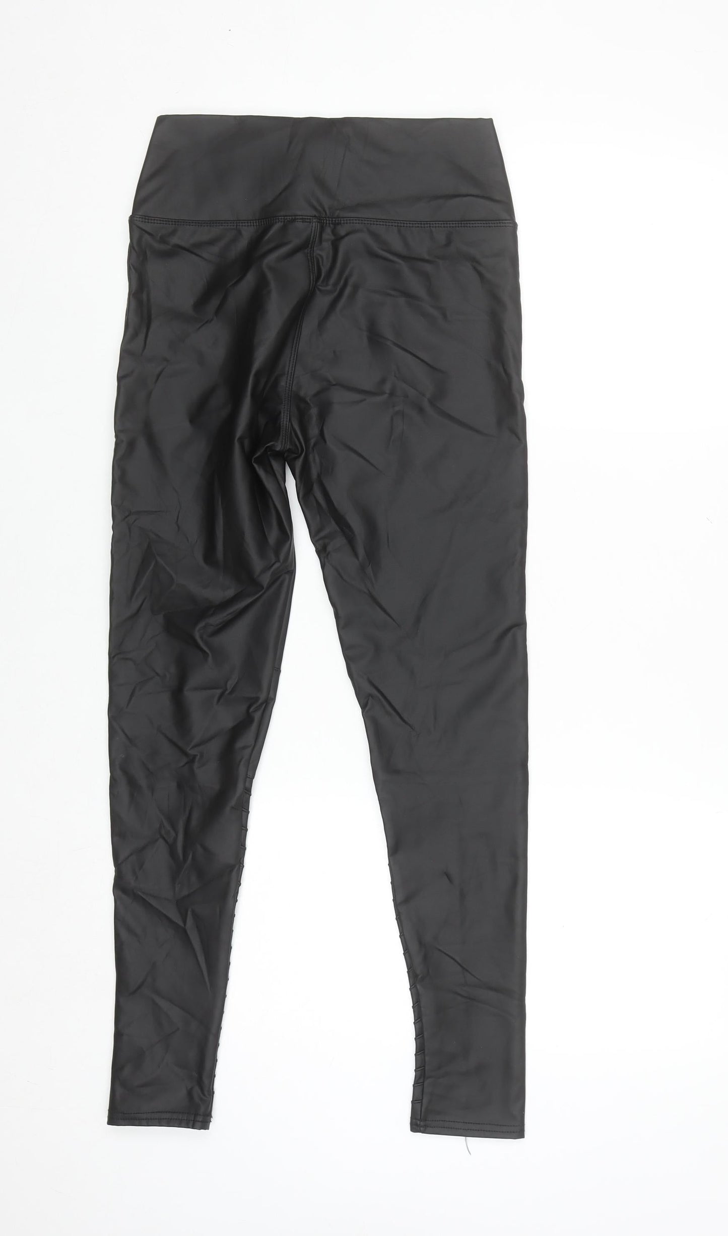 yu & me Paris Womens Black Faux Leather High Rise Leggings S