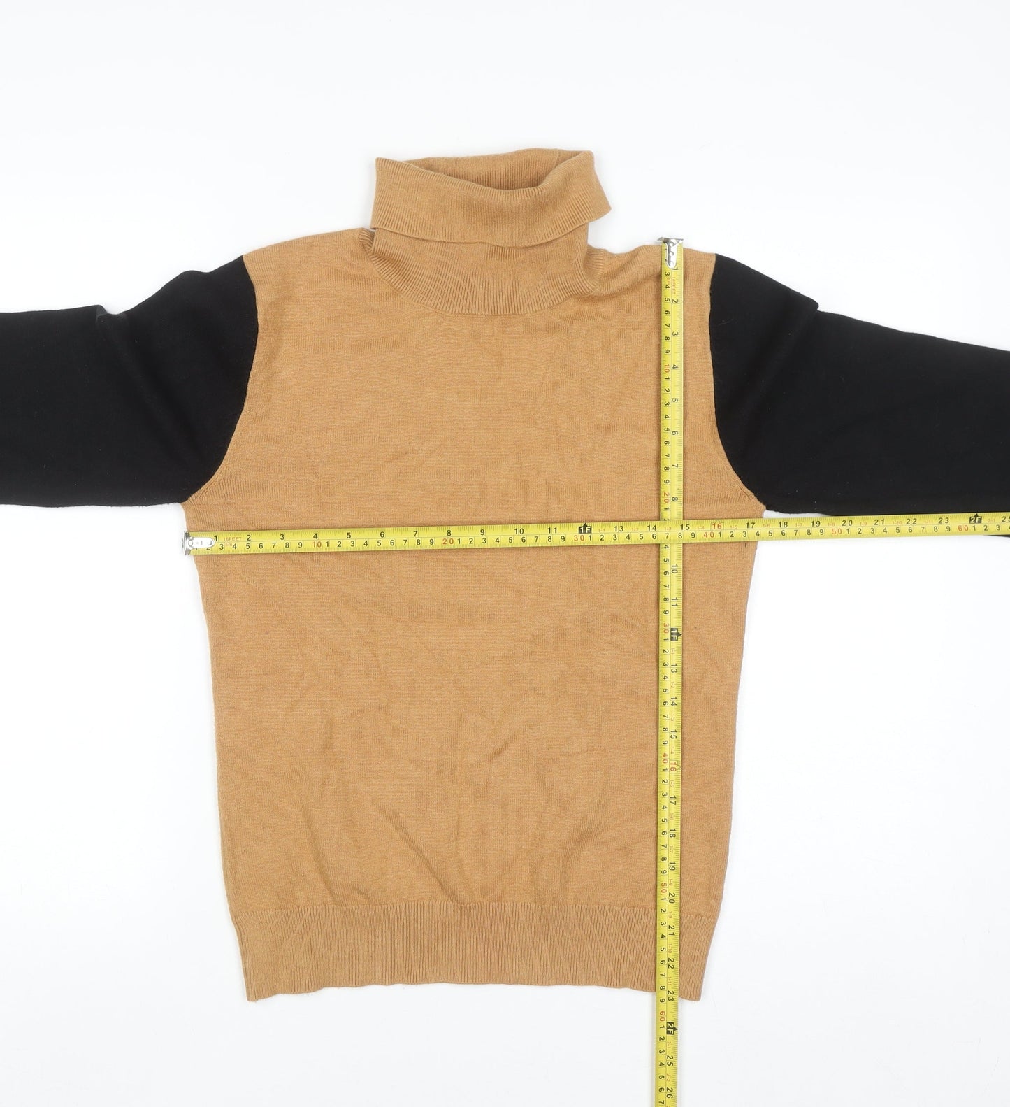Rowen Avenue Men's Beige Roll Neck Jumper Size M Long Sleeve Knit