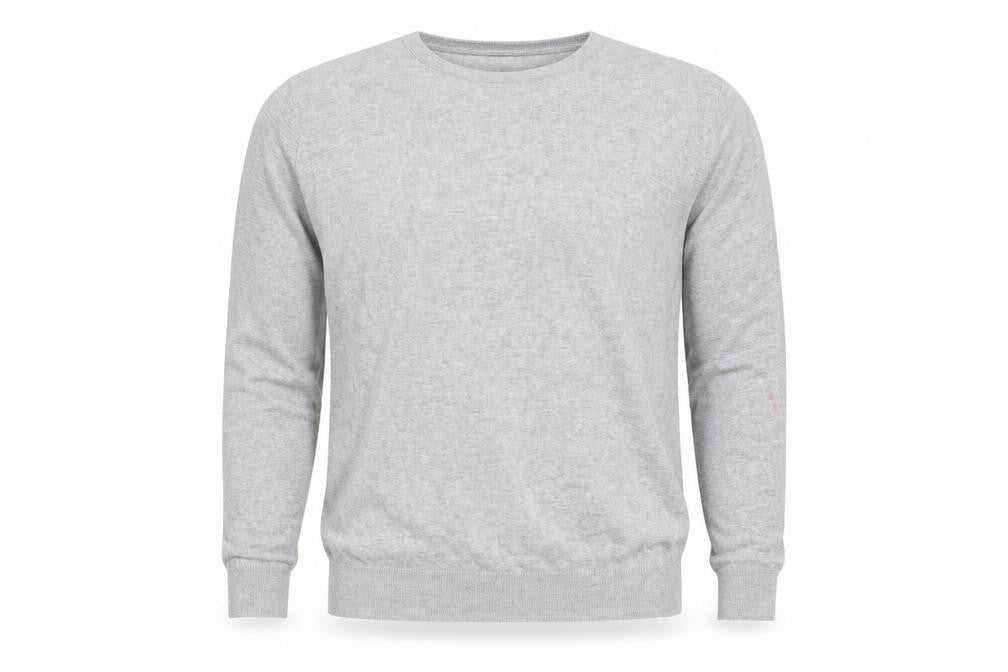 H&M Men Grey Cotton Crew Neck Long Sleeve Pullover Jumper L