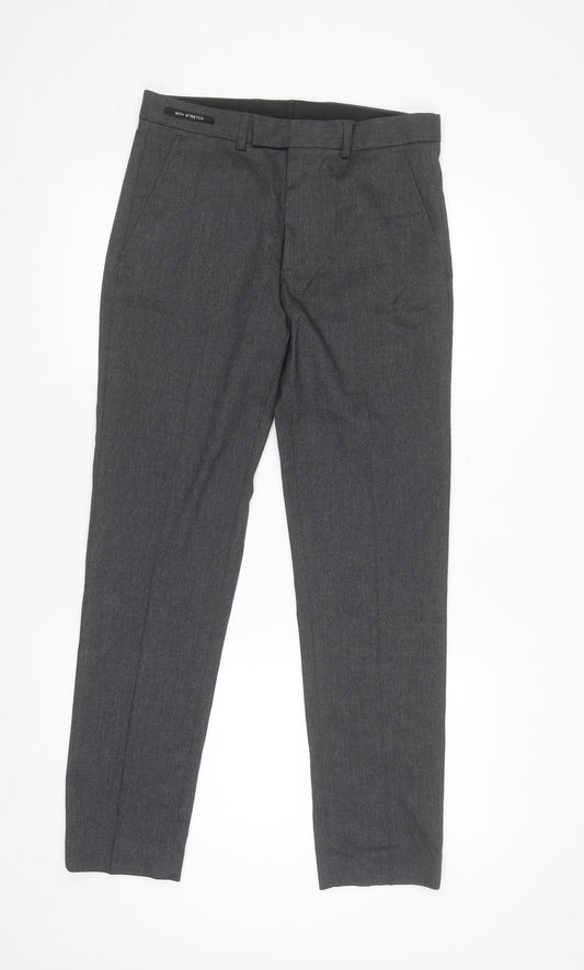 Dunnes Stores Men's Grey Regular Fit Dress Trousers 30W 31L