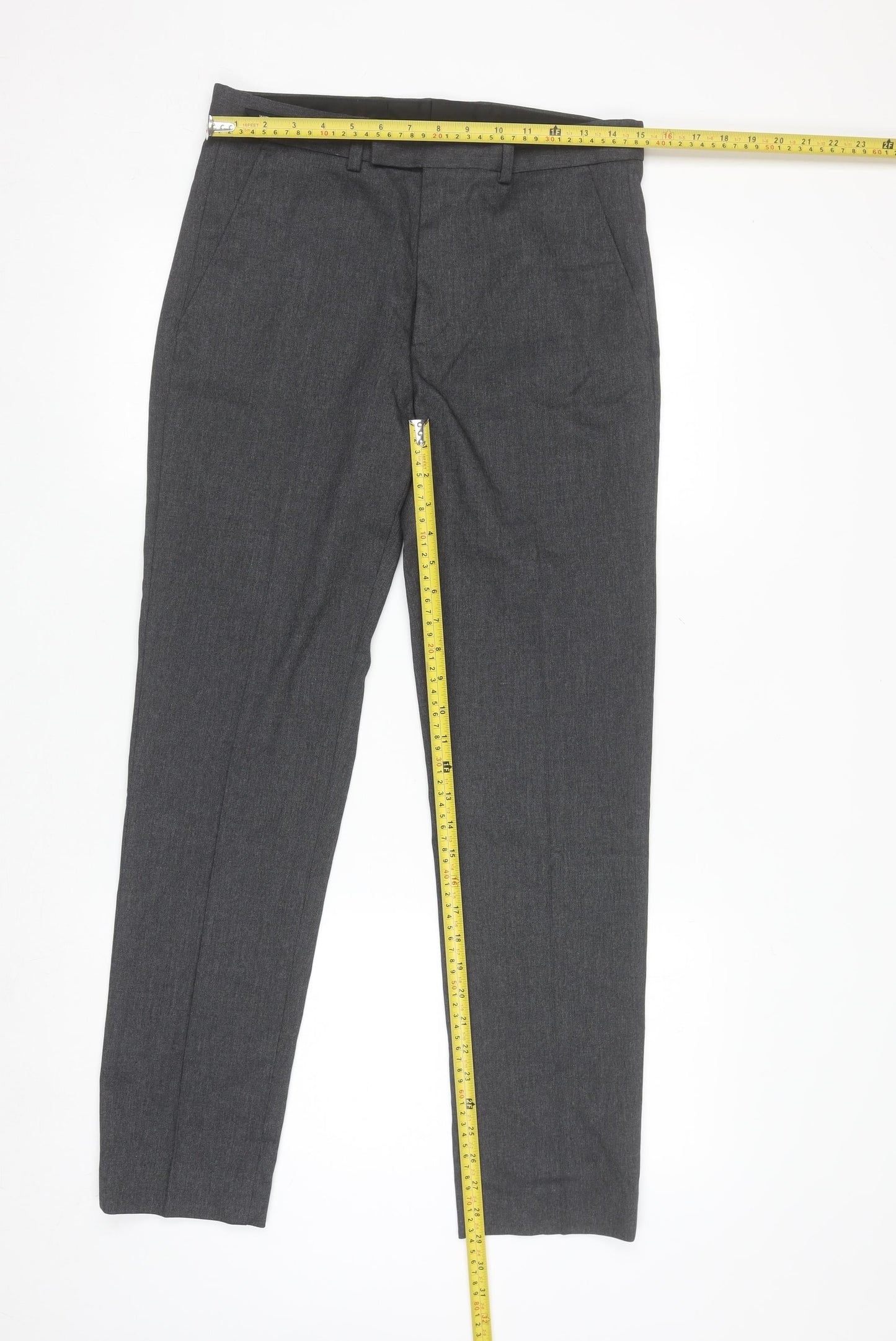 Dunnes Stores Men's Grey Regular Fit Dress Trousers 30W 31L