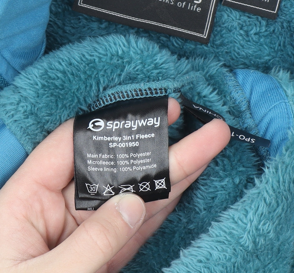 Sprayway Women's Blue Full Zip Fleece Jacket UK 12 M Polyester