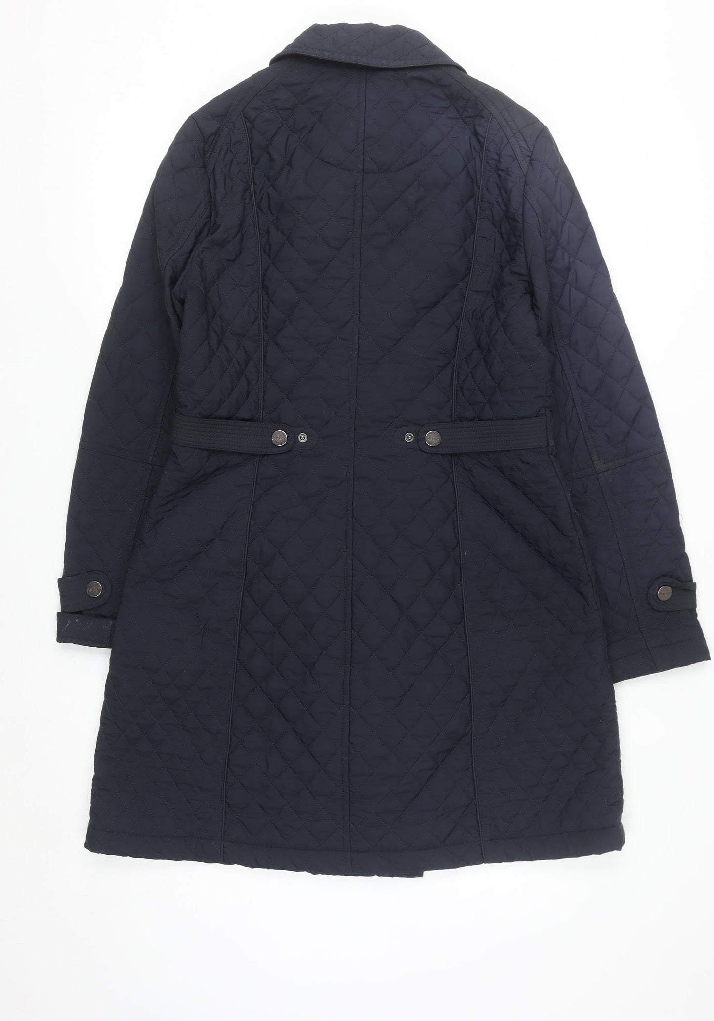 Olsen Women's Blue Quilted Mid-Length Coat Size 10