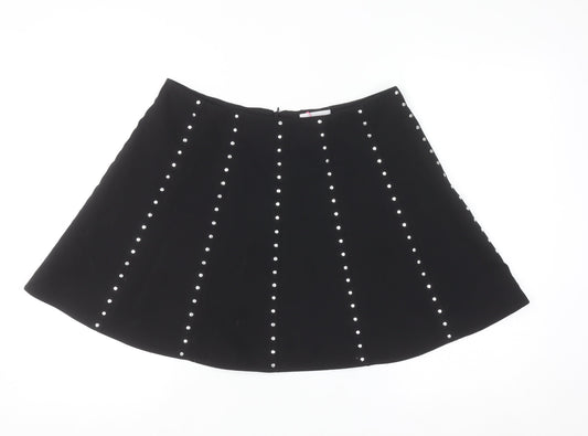 Savida Women’s Black Studded A-Line Short Skirt Size 12