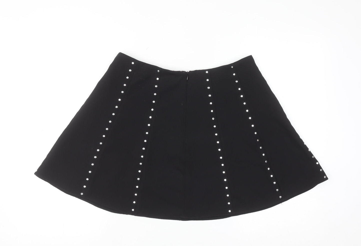 Savida Women’s Black Studded A-Line Short Skirt Size 12