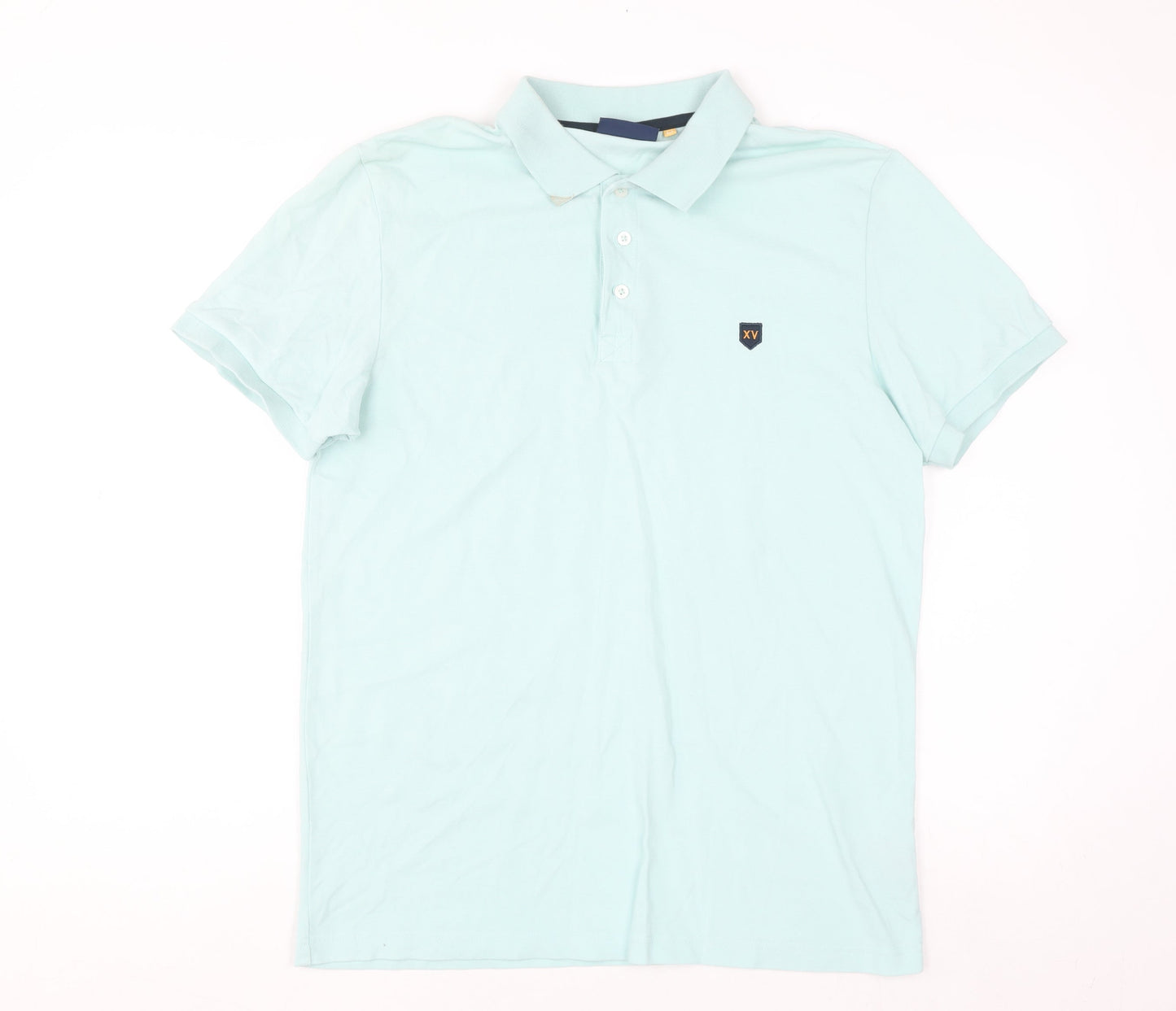 XV Kings Mens Blue Cotton Short Sleeve Polo Shirt Size M