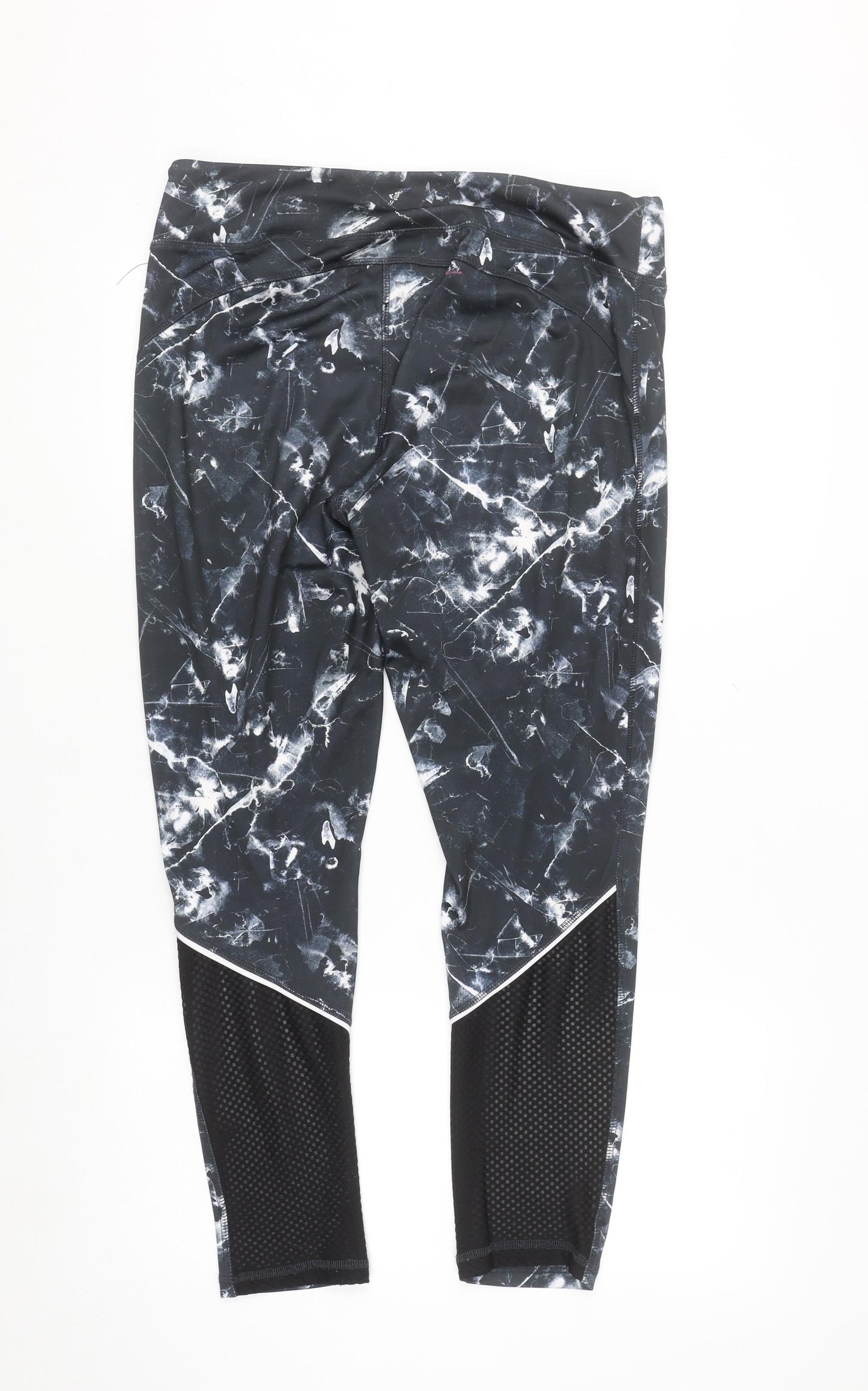 SE Workout Women's Black Marble Print Ankle Leggings Size 14