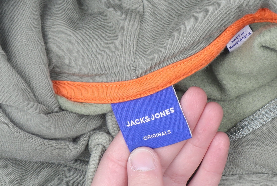 Jack & Jones Men's Green XL Pullover Hoodie Fleece Sweatshirt