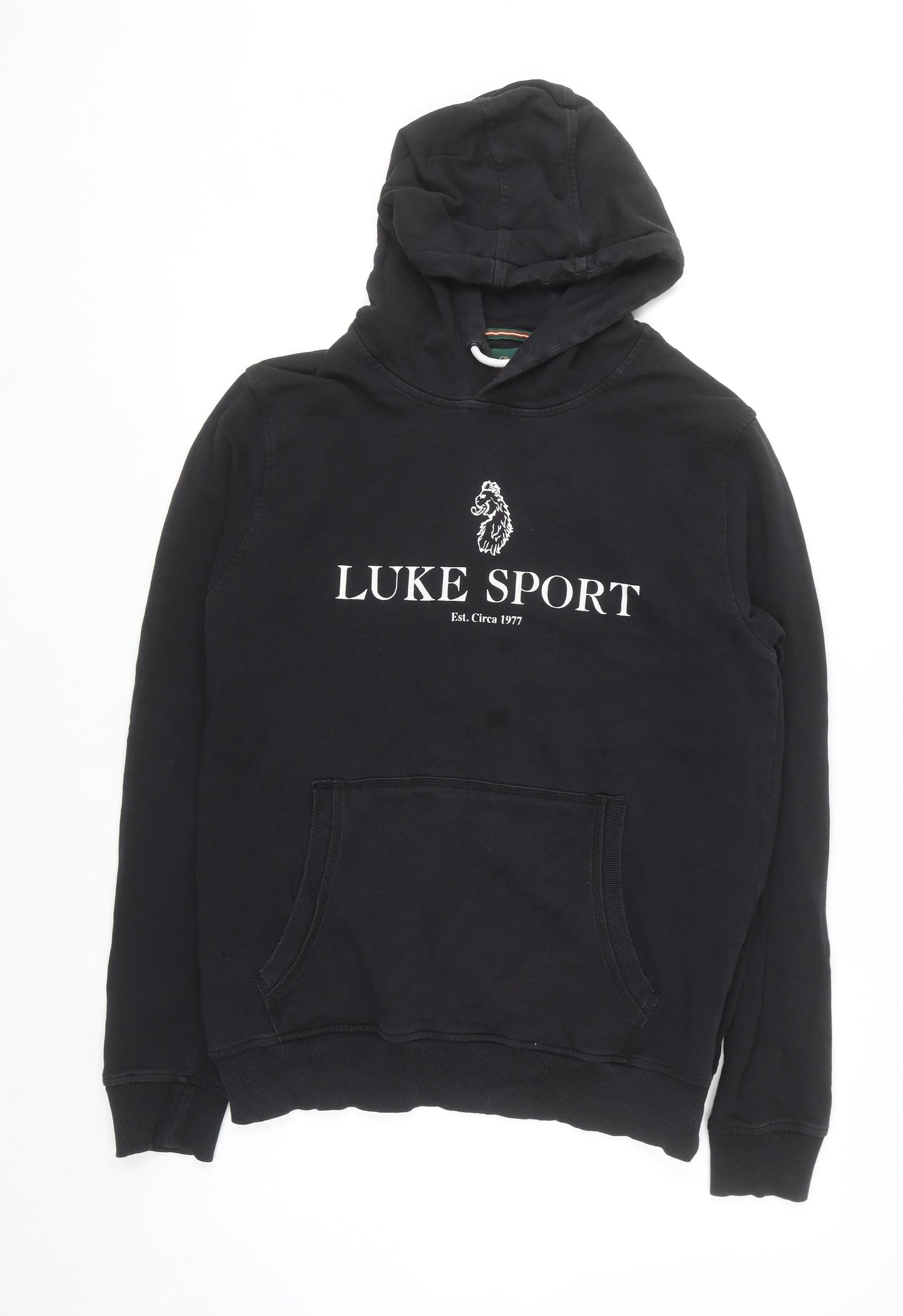 Luke Sport Men's Black XL Pullover Hoodie with Logo Print