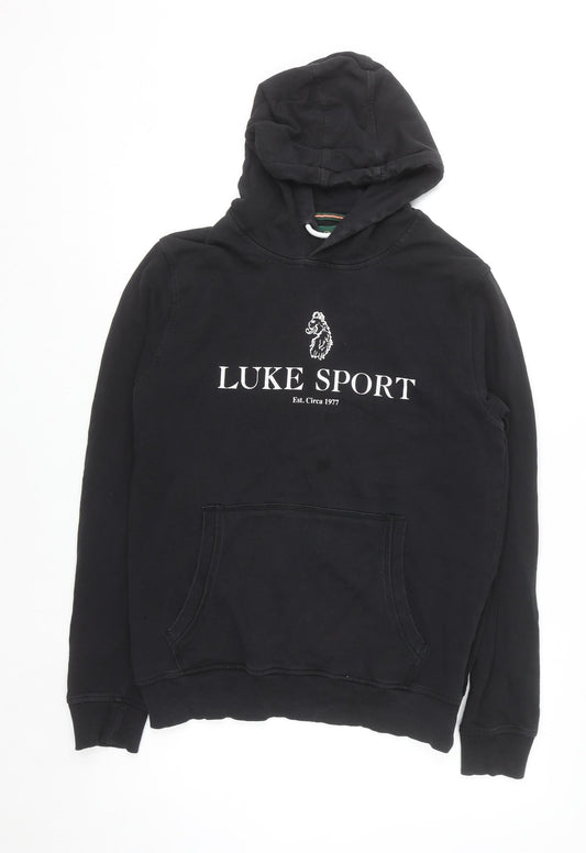 Luke Sport Men's Black XL Pullover Hoodie with Logo Print