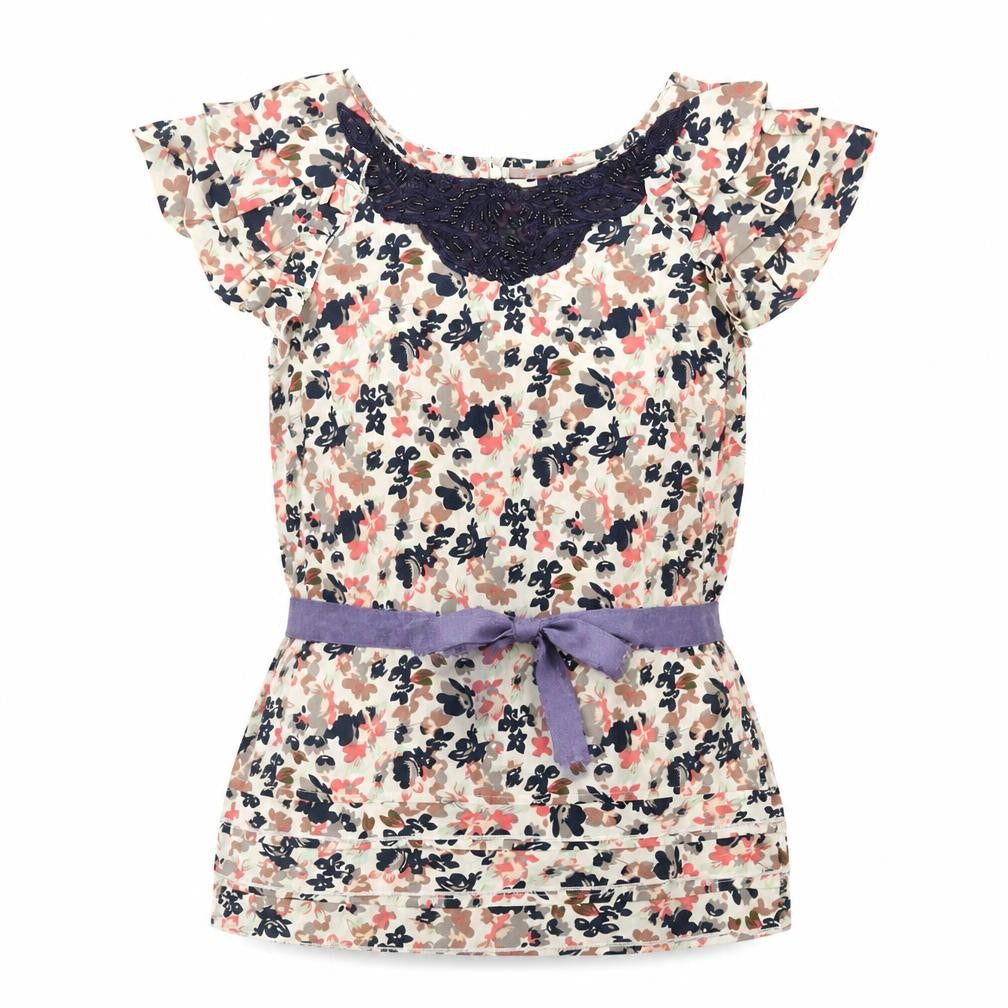 A|wear Women's Multicoloured Floral Beaded Tunic Blouse Size 8